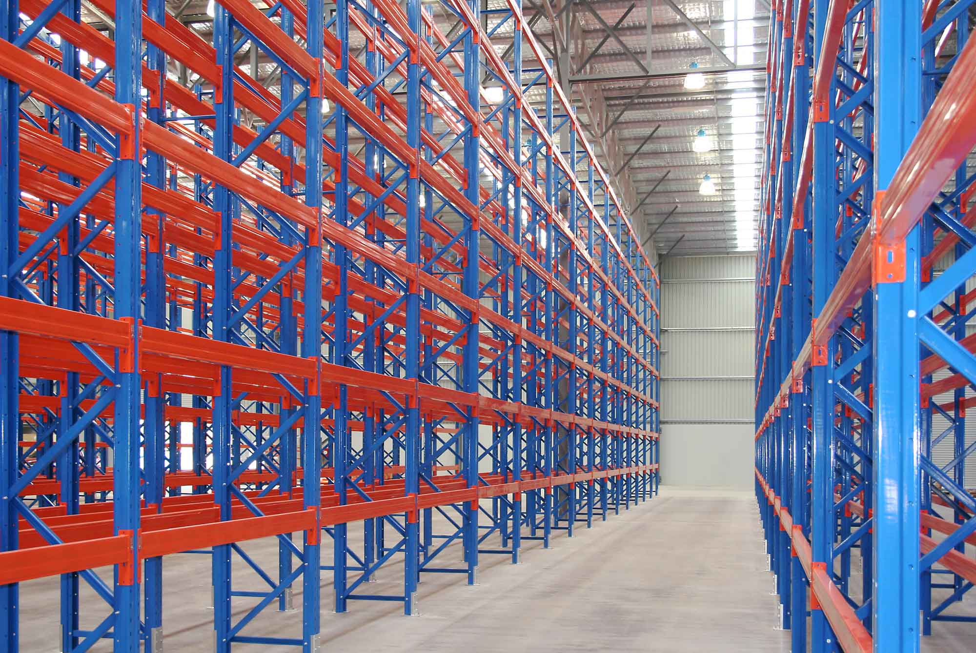 Pallet Racking ready to be loaded after installation