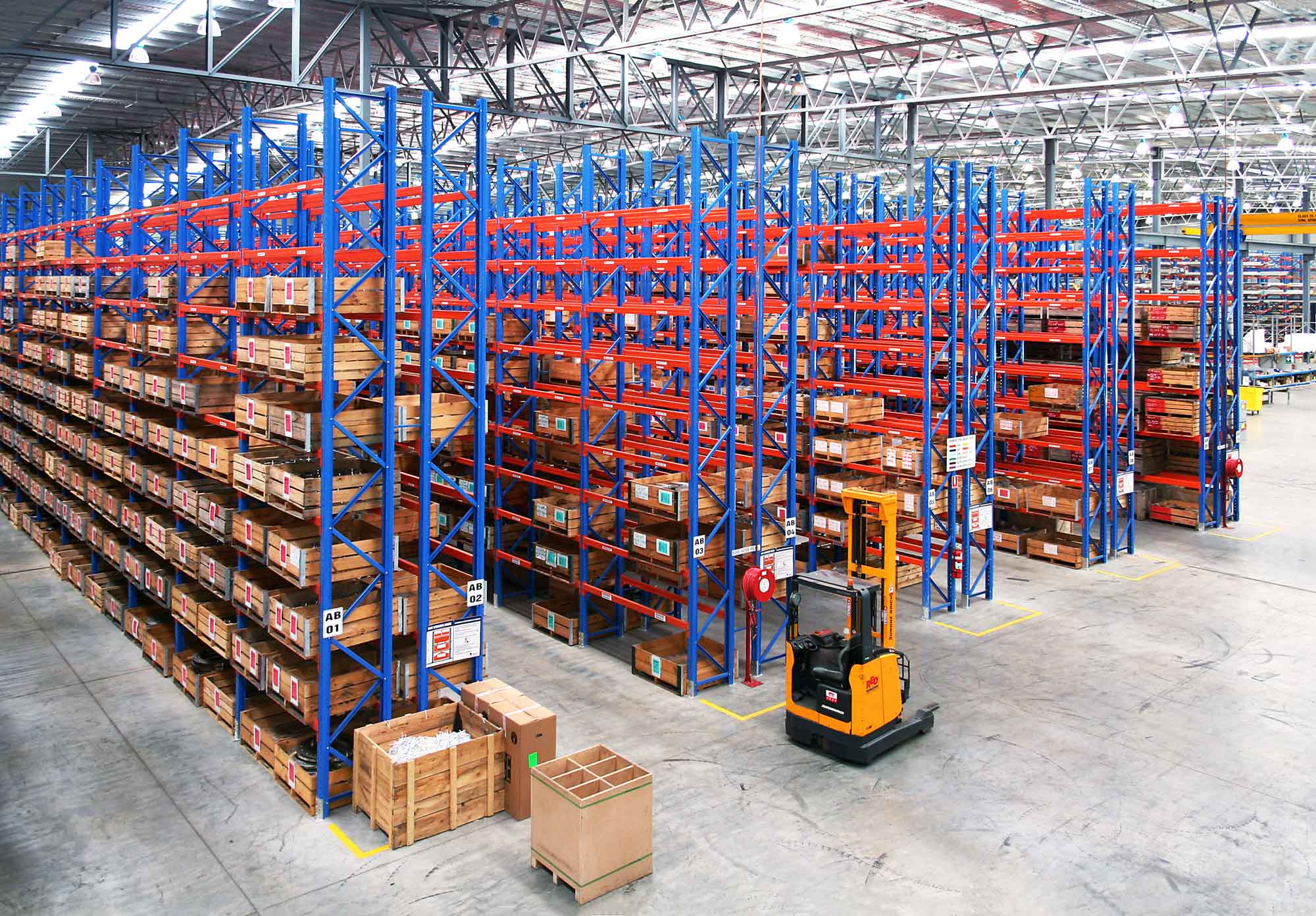 Pallet Racking used in large scale Industrial Manufacturing facility